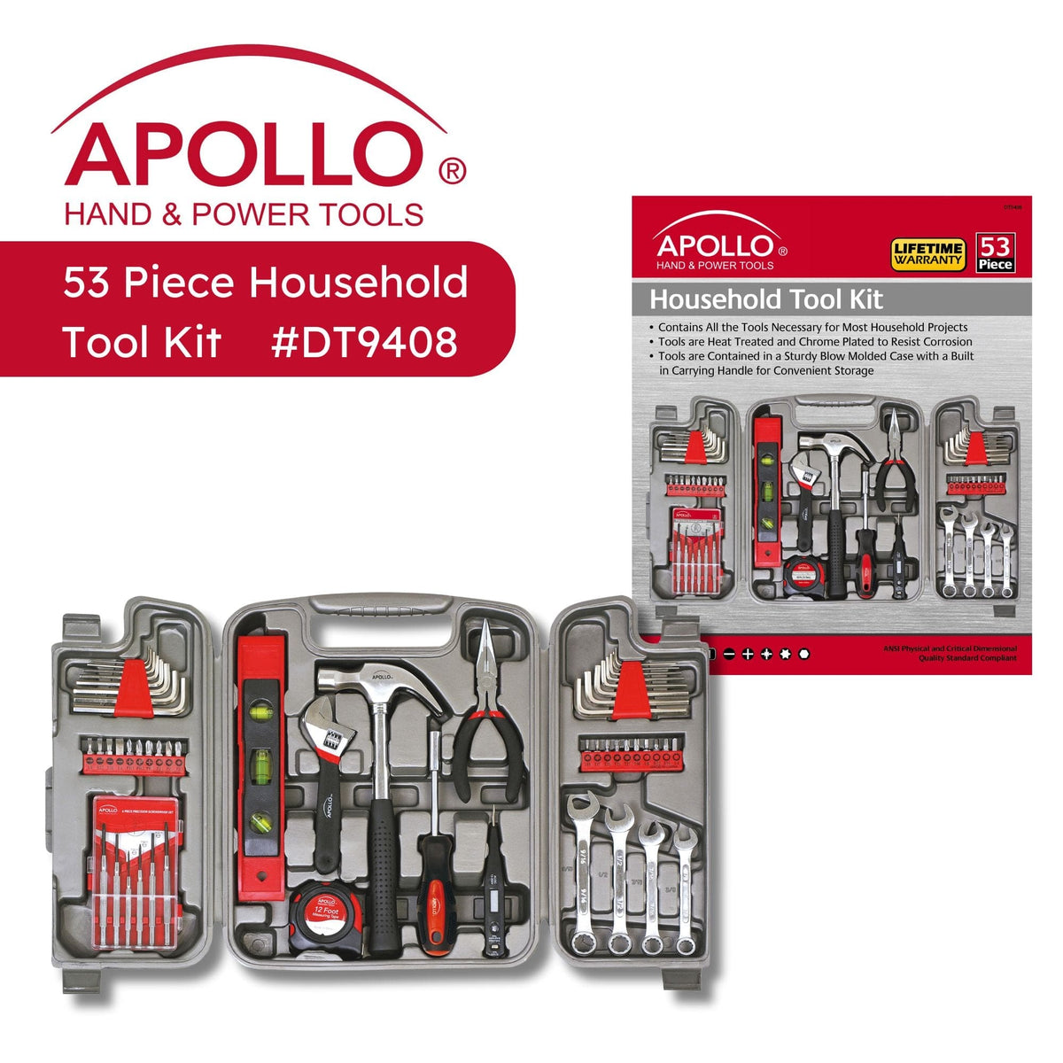 53 Piece Household Tool Kit - DT9408 - Prop and Piston