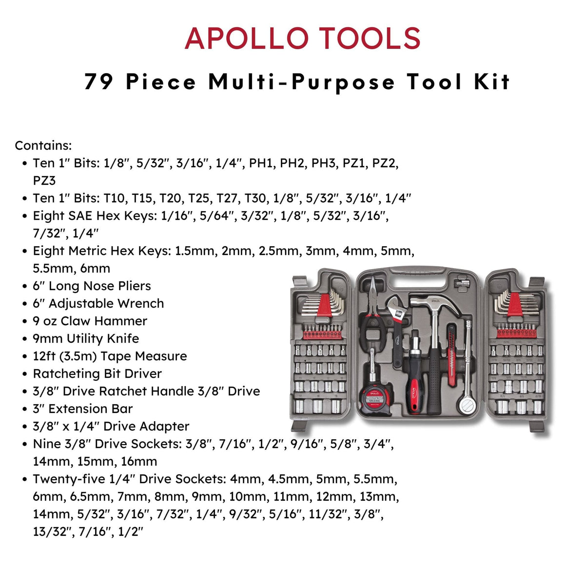 79 Piece Multi-Purpose Tool Kit - DT9411 - Prop and Piston