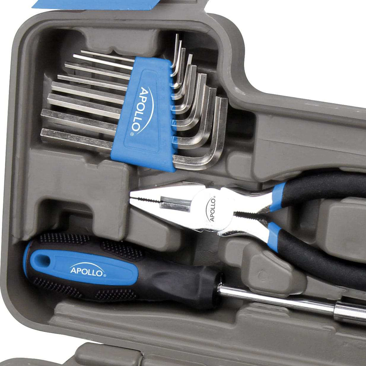 Compact 39-piece general tool kit with essential household tools in sturdy storage case
