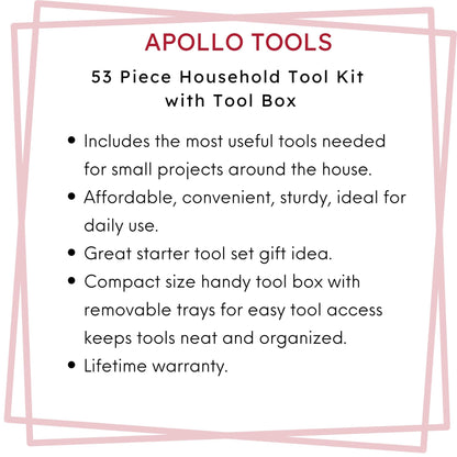 53 Piece Household Tool Kit with Tool Box - DT9773
