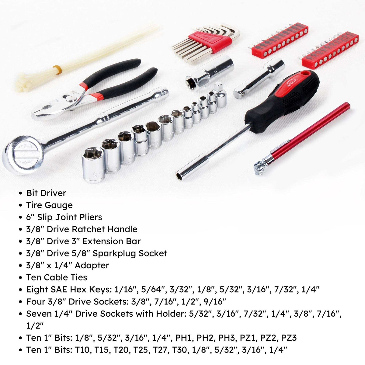 56 Piece SAE Auto Tool Set In Zipper Case - DT9774 - Prop and Piston