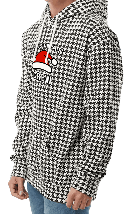 Houndstooth Hoodie with houndstooth pattern and Christmas graphic