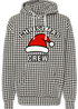 Houndstooth Hoodiewith houndstooth pattern and Christmas Crew design