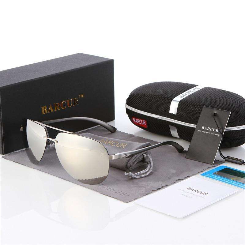 Luxury  Aluminium Magnesium Men's Sports Driving Polarized Sunglasses With Stanless Steel Frame Ultra Light Men Glasses In Aviation Pilot Style With UV400 Protection