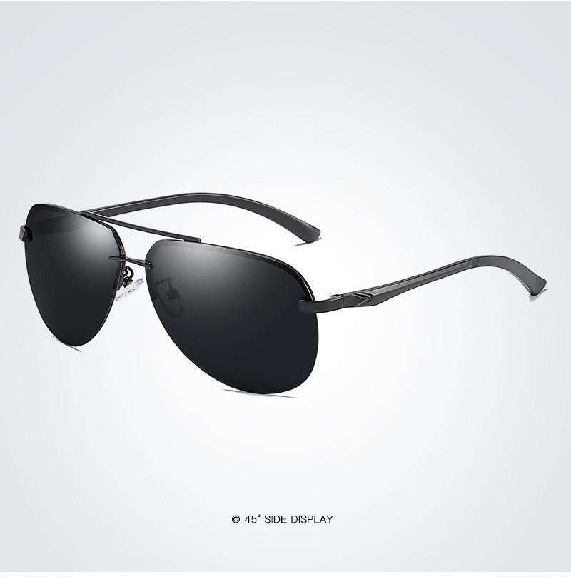 Luxury  Aluminium Magnesium Men's Sports Driving Polarized Sunglasses With Stanless Steel Frame Ultra Light Men Glasses In Aviation Pilot Style With UV400 Protection