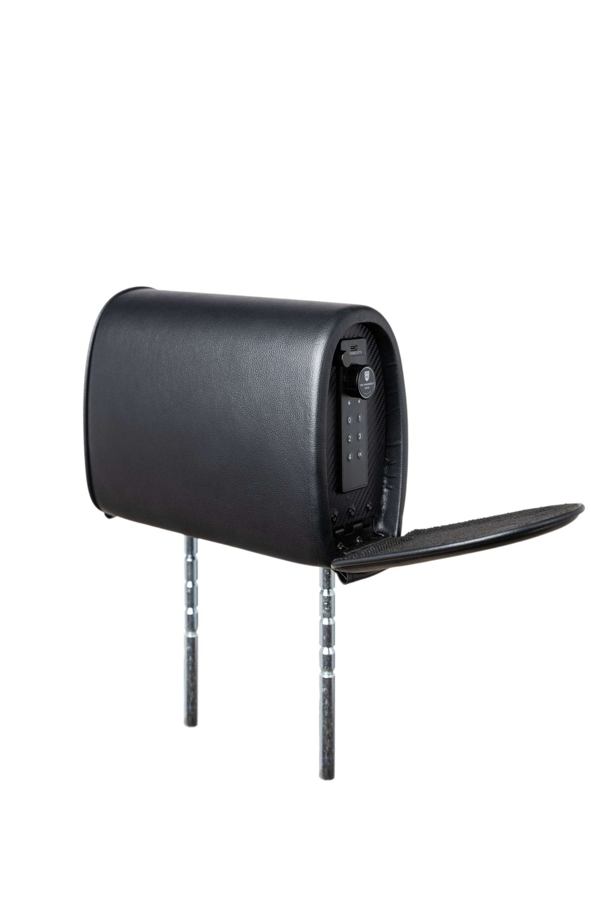 Compact Headrest Safe for sedans with slim profile and secure keypad lock