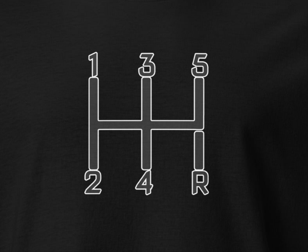 Manual Transmission T-Shirt | Automotive Gear Shift Graphic Tee | Cool Gift for Car Enthusiasts, Mechanics, or Racing Fans
