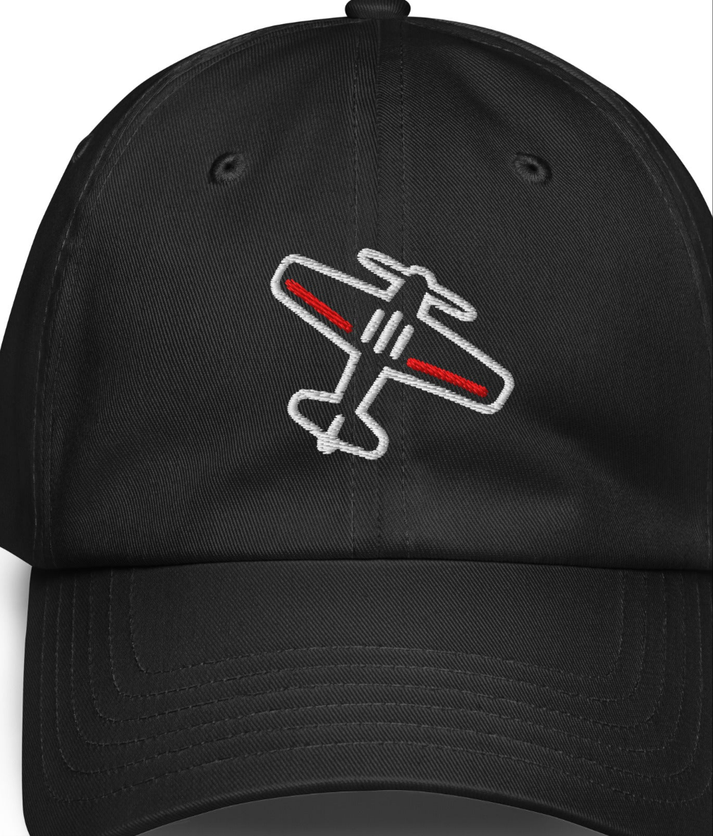 Airplane Silhouette Baseball Cap – Aviation Pilot Hat – Adjustable Airplane Embroidered Cap – Pilot Gift & Flight Enthusiast Gear