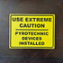 Pyrotechnic Devices Wall Sign bold industrial warning in durable weatherproof plastic