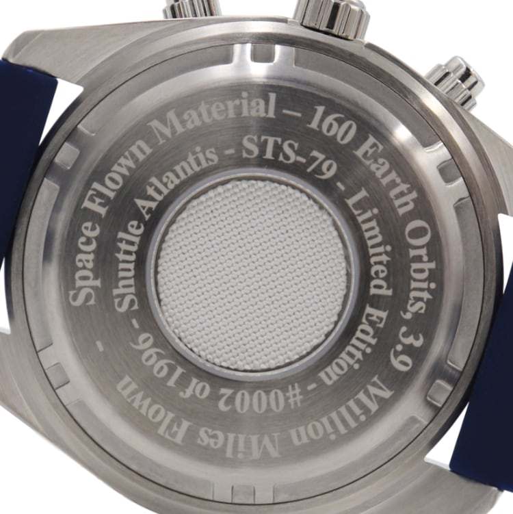Space Shuttle Atlantis tribute watch with stainless steel case and white dial