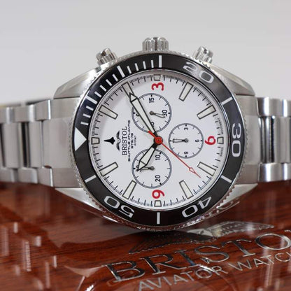 Space Shuttle Atlantis tribute watch with stainless steel case and white dial