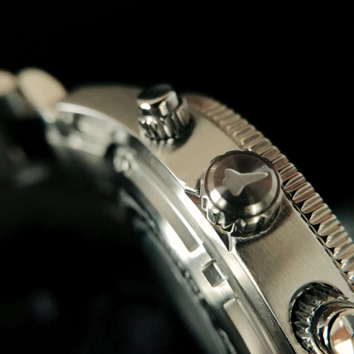 Space Shuttle Atlantis tribute watch with stainless steel case and white dial