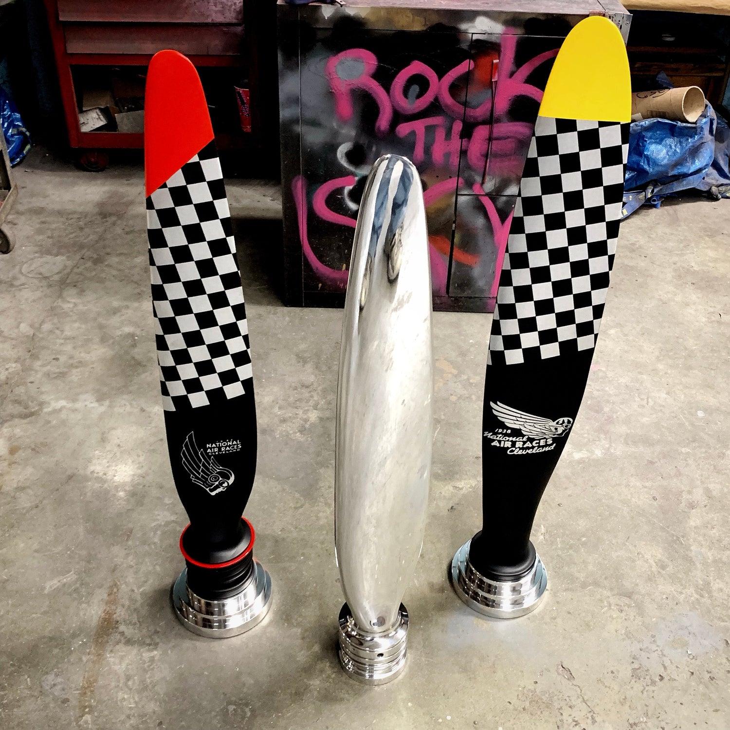 The Propsicle Modern Aviation Art CESSNA 402 Mirror Polished Chrome Airplane Propeller Blade Sculpture ( McCauley )