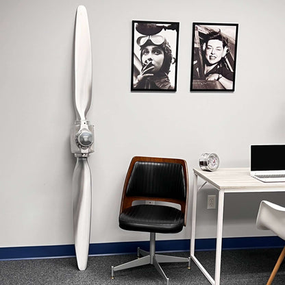 2-bladed McCauley aluminum metal airplane propeller with brushed finish wall display