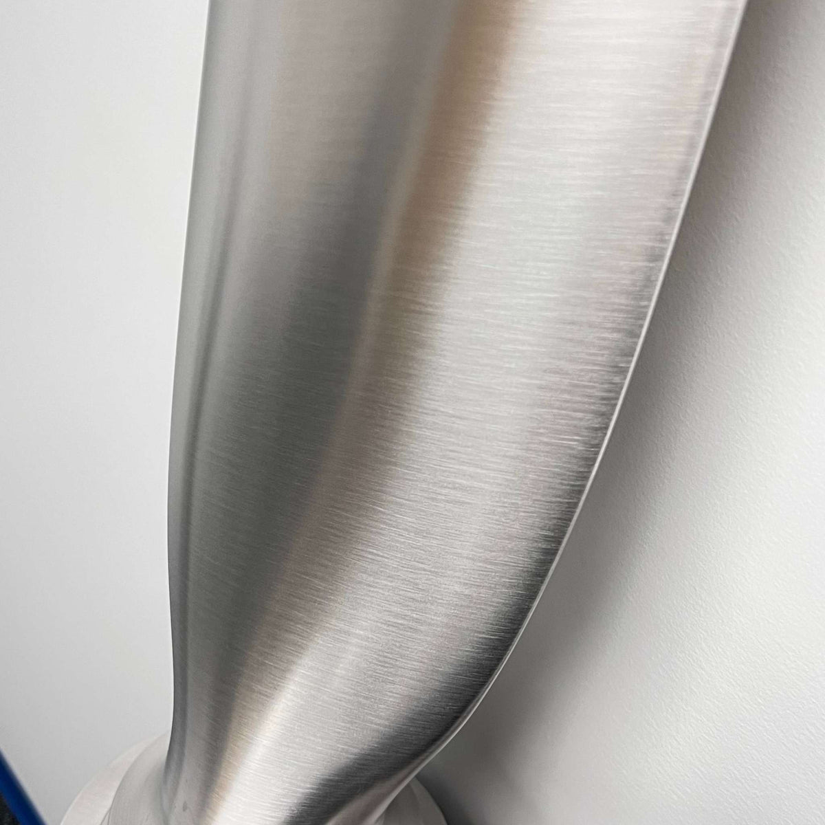 McCauley aluminum metal 2-bladed brushed aluminum airplane propeller wall display with hub and chrome cylinder