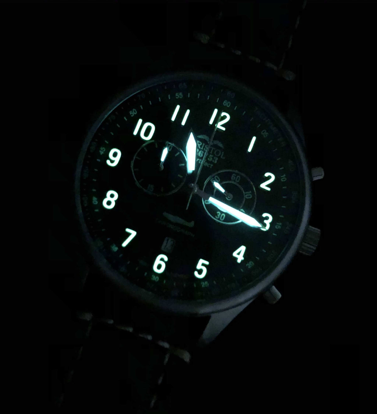 Spitfire R6753 Tribute watch with stainless steel brushed case and brown leather band