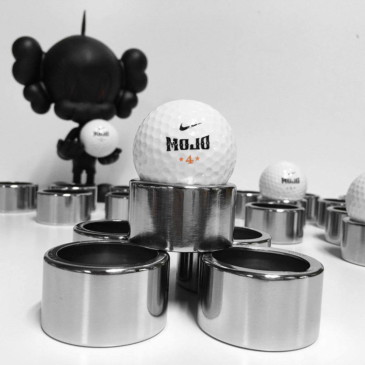 Ultra Premium Polished Autographed Golf Ball Display Autograph Steel Stand - Prop and Piston