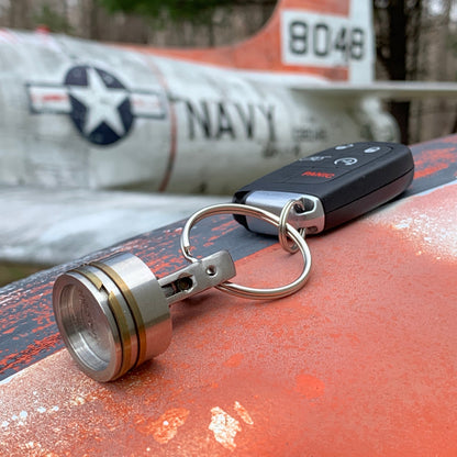 B-25 MItchell Bomber Wright R-2600 Radial Engine Stromberg Carburetor Mini Piston Keychain - Prop and Piston