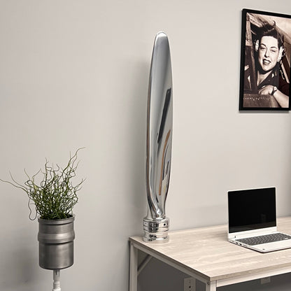 The Propsicle Modern Aviation Art CESSNA 402 Mirror Polished Chrome Airplane Propeller Blade Sculpture ( McCauley )