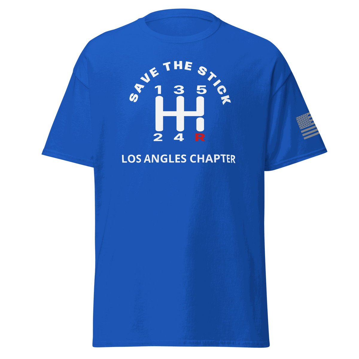 Stick Shift  Custom Manual transmission car shirt with 'Save the Stick' design for Los Angeles Chapter.