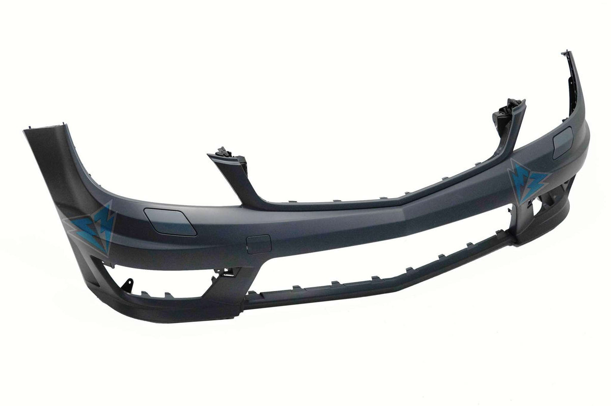 2012-2014 Mercedes Benz W204 facelift C63 AMG style front bumper conversion kit on stock C-Class front end