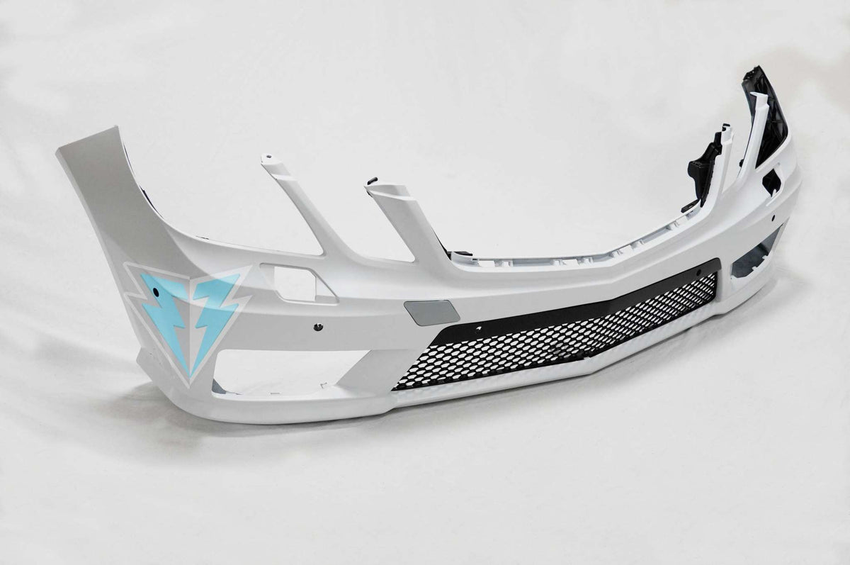 2010-2013 Mercedes Benz (W212) Pre-Facelift E63 AMG Style Front Bumper Conversion Kit (DRL Included) - Prop and Piston