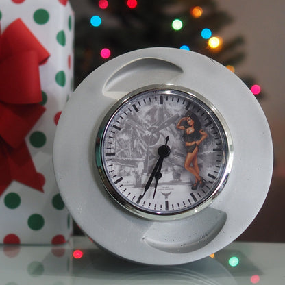 Pratt &amp; Whitney F4U Corsair Pinup Girl R-2800 WWII Double Wasp Raw Radial Engine Piston Desk Clock - Prop and Piston