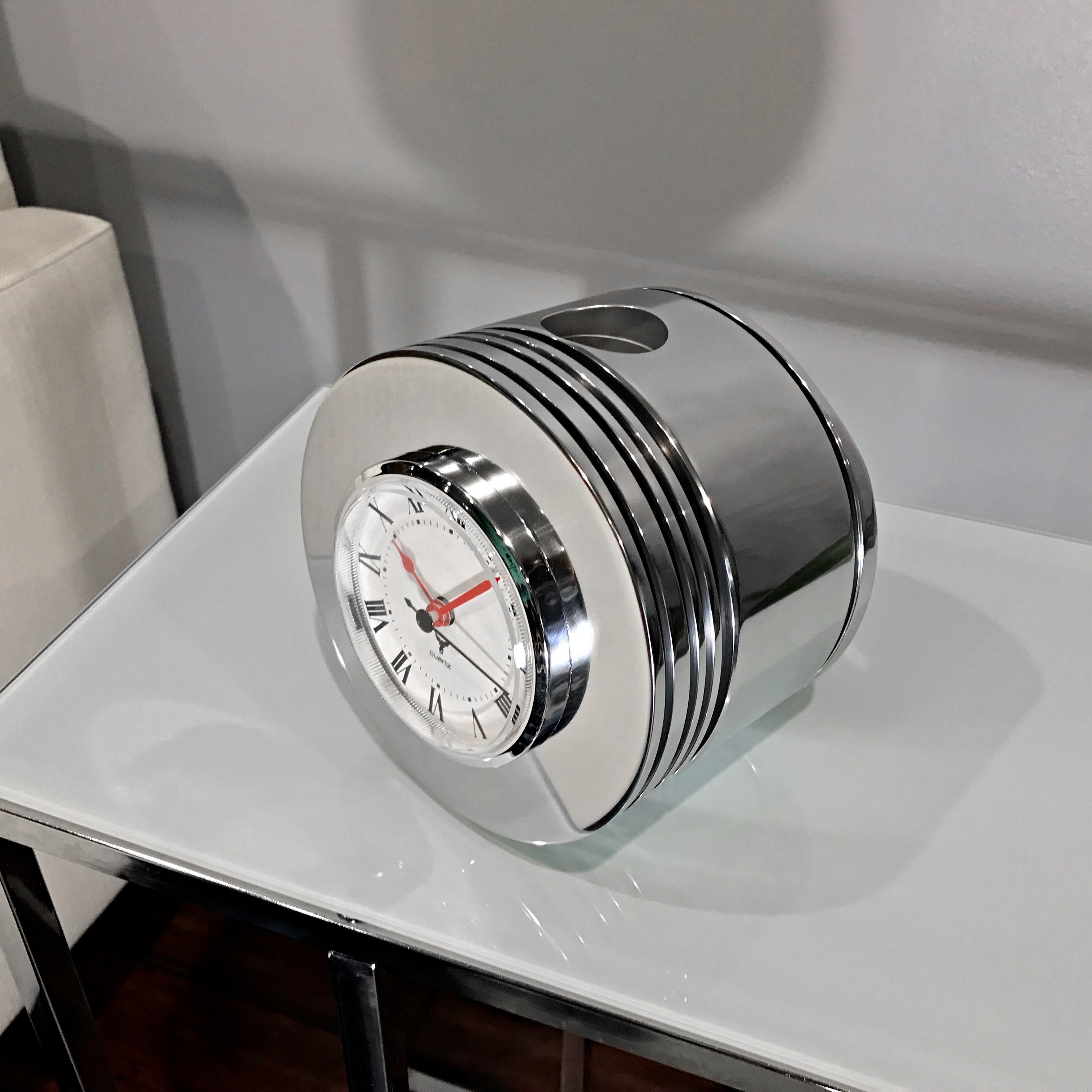 Pratt &amp; Whitney R-2800 F4U Corsair Fighter Airplane Radial Engine Chrome Piston Clock