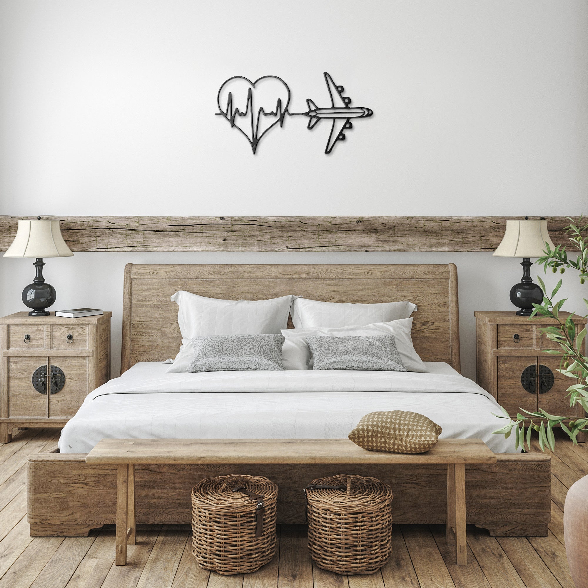 Travel Love Heartbeat Metal Wall Art – Wanderlust Decor