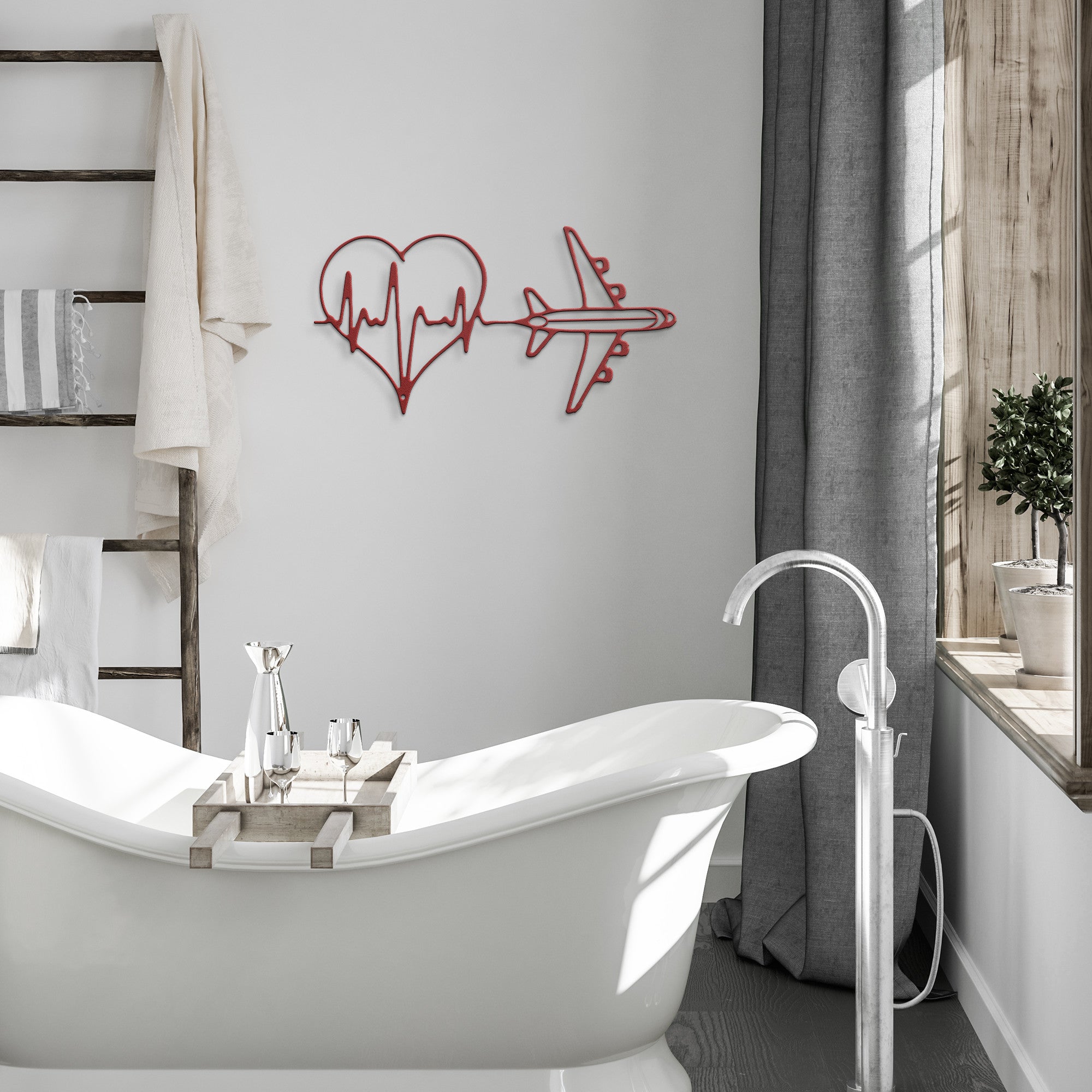 Travel Love Heartbeat Metal Wall Art – Wanderlust Decor