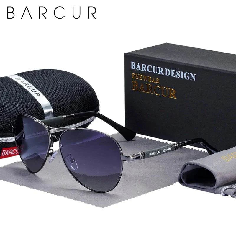 BARCUR Polarized Pilot Sunglasses for Men – Stylish Anti Blue Light UV400 Protection Gradient Mirror Lens Stainless Steel Trendy Frame – Fashion Aviator Sun Glasses for Men Ideal for Driving Travel Summer &amp; Outdoor Activities