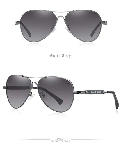 BARCUR Polarized Pilot Sunglasses for Men – Stylish Anti Blue Light UV400 Protection Gradient Mirror Lens Stainless Steel Trendy Frame – Fashion Aviator Sun Glasses for Men Ideal for Driving Travel Summer &amp; Outdoor Activities