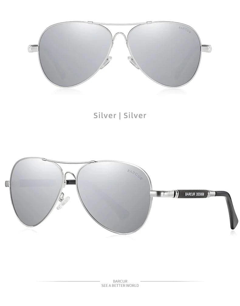 BARCUR Polarized Pilot Sunglasses for Men – Stylish Anti Blue Light UV400 Protection Gradient Mirror Lens Stainless Steel Trendy Frame – Fashion Aviator Sun Glasses for Men Ideal for Driving Travel Summer &amp; Outdoor Activities