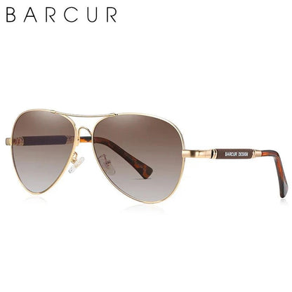 BARCUR Polarized Pilot Sunglasses for Men – Stylish Anti Blue Light UV400 Protection Gradient Mirror Lens Stainless Steel Trendy Frame – Fashion Aviator Sun Glasses for Men Ideal for Driving Travel Summer &amp; Outdoor Activities