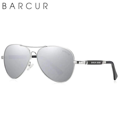 BARCUR Polarized Pilot Sunglasses for Men – Stylish Anti Blue Light UV400 Protection Gradient Mirror Lens Stainless Steel Trendy Frame – Fashion Aviator Sun Glasses for Men Ideal for Driving Travel Summer &amp; Outdoor Activities