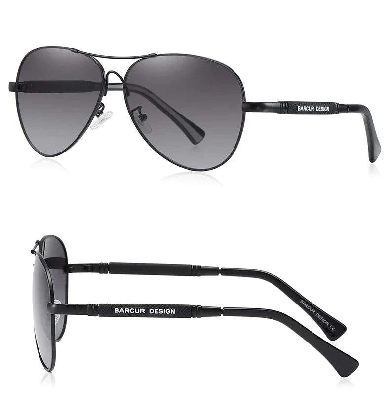 BARCUR Polarized Pilot Sunglasses for Men – Stylish Anti Blue Light UV400 Protection Gradient Mirror Lens Stainless Steel Trendy Frame – Fashion Aviator Sun Glasses for Men Ideal for Driving Travel Summer &amp; Outdoor Activities