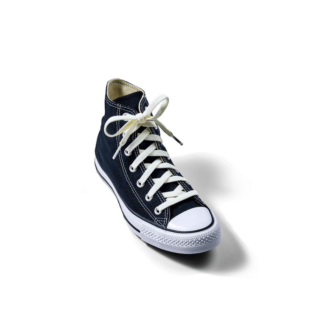 Stretchy Bread Laces securing shoes with one tie for easy slip-on