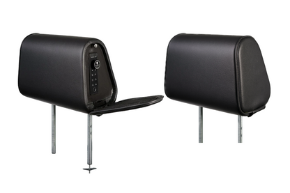 The Vulcan Headrest Safe steel lockbox for trucks and SUVs with biometric access
