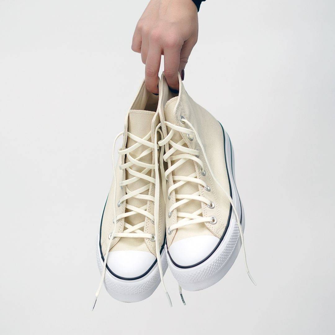 Stretchy Bread Laces securely tied on sneakers for easy slip-on shoes