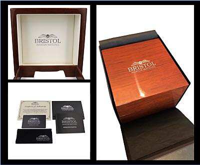 Bristol Watch Company luxury wooden box and documentation for B-17 Flying Fortress tribute watch