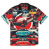 Hawaiian Button Up shirt with colorful car print, lightweight moisture-wicking fabric, oversized fit, and UPF50+ protection
