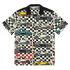Hawaiian Button Up shirt with vintage car and checkerboard print, breathable moisture-wicking fabric, oversized fit, and UPF50+ protection