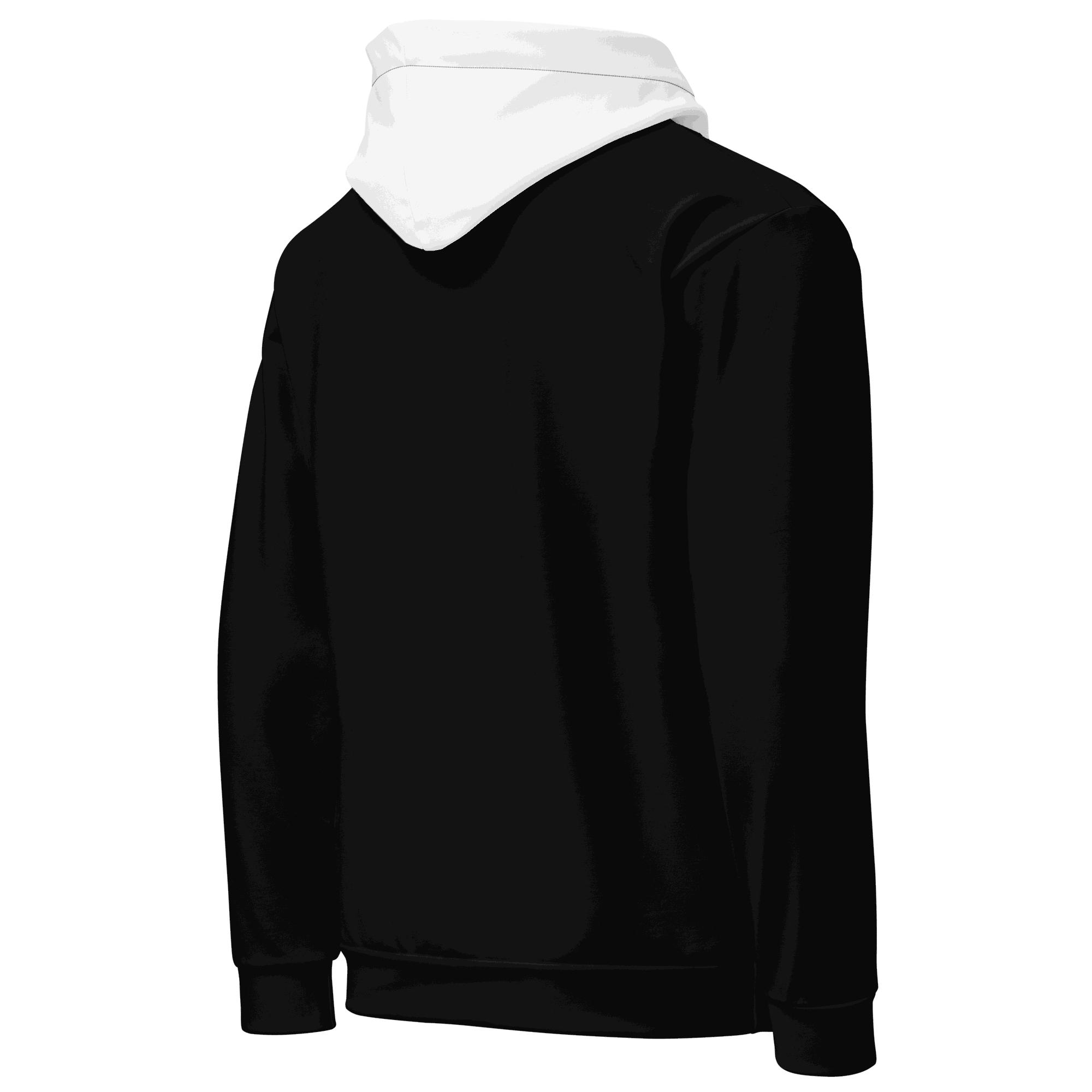 Sunset Car Hoodie black pullover with white hood, retro car culture design, cozy premium blend, relaxed unisex fit