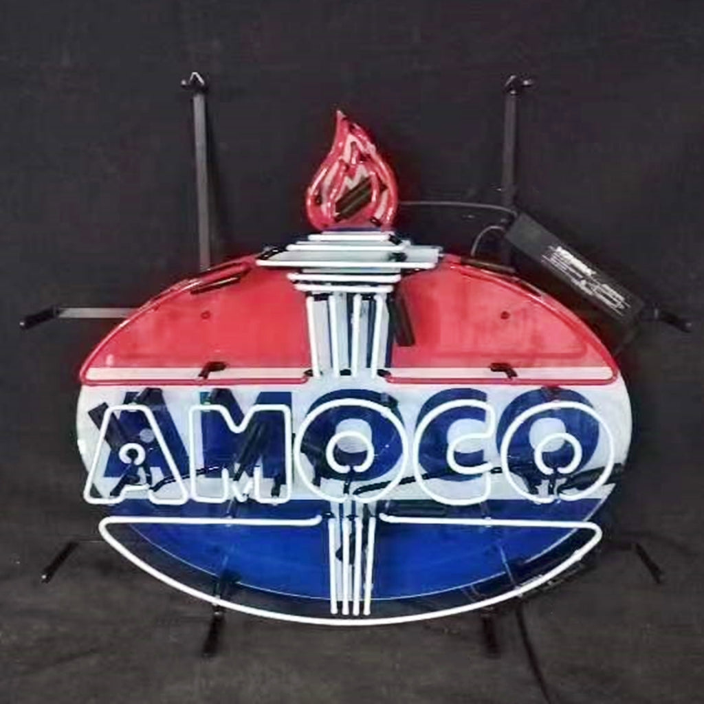 Amoco Gasoline Neon Sign Light - Prop and Piston