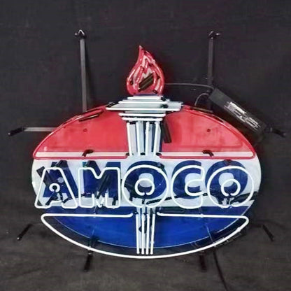 Amoco Gasoline Neon Sign Light - Prop and Piston