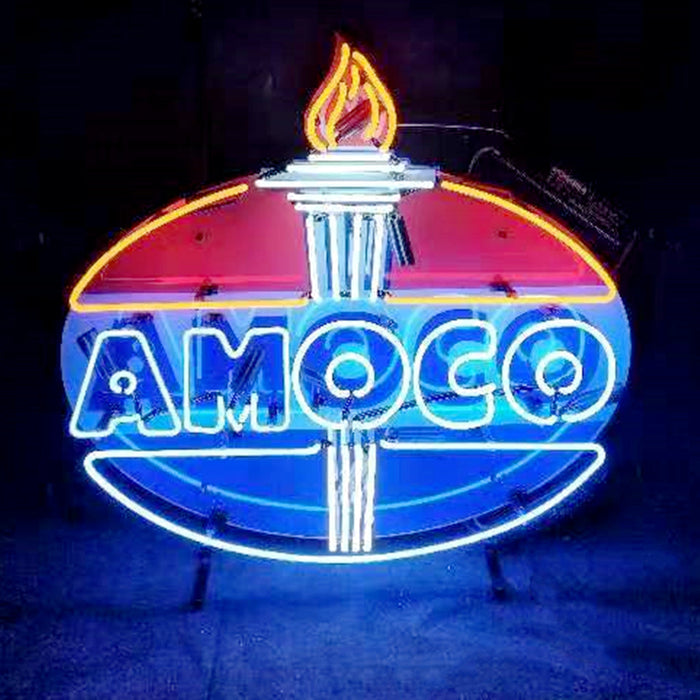 Amoco Gasoline Neon Sign Light - Prop and Piston