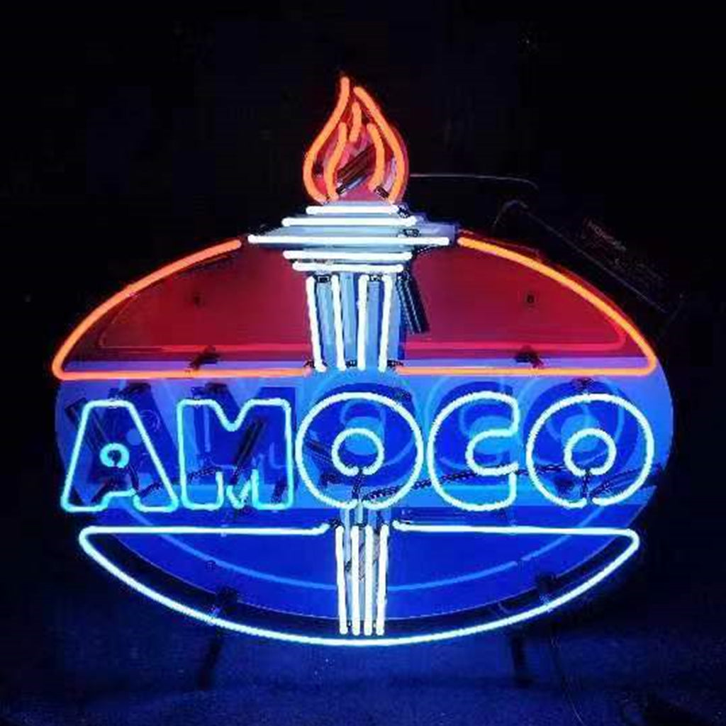 Amoco Gasoline Neon Sign Light - Prop and Piston