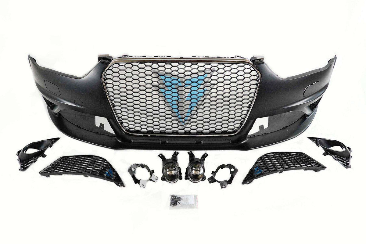 2013-2016 Audi A4 / S4 (B8.5) to RS4 Style Front Bumper Conversion Kit - Prop and Piston