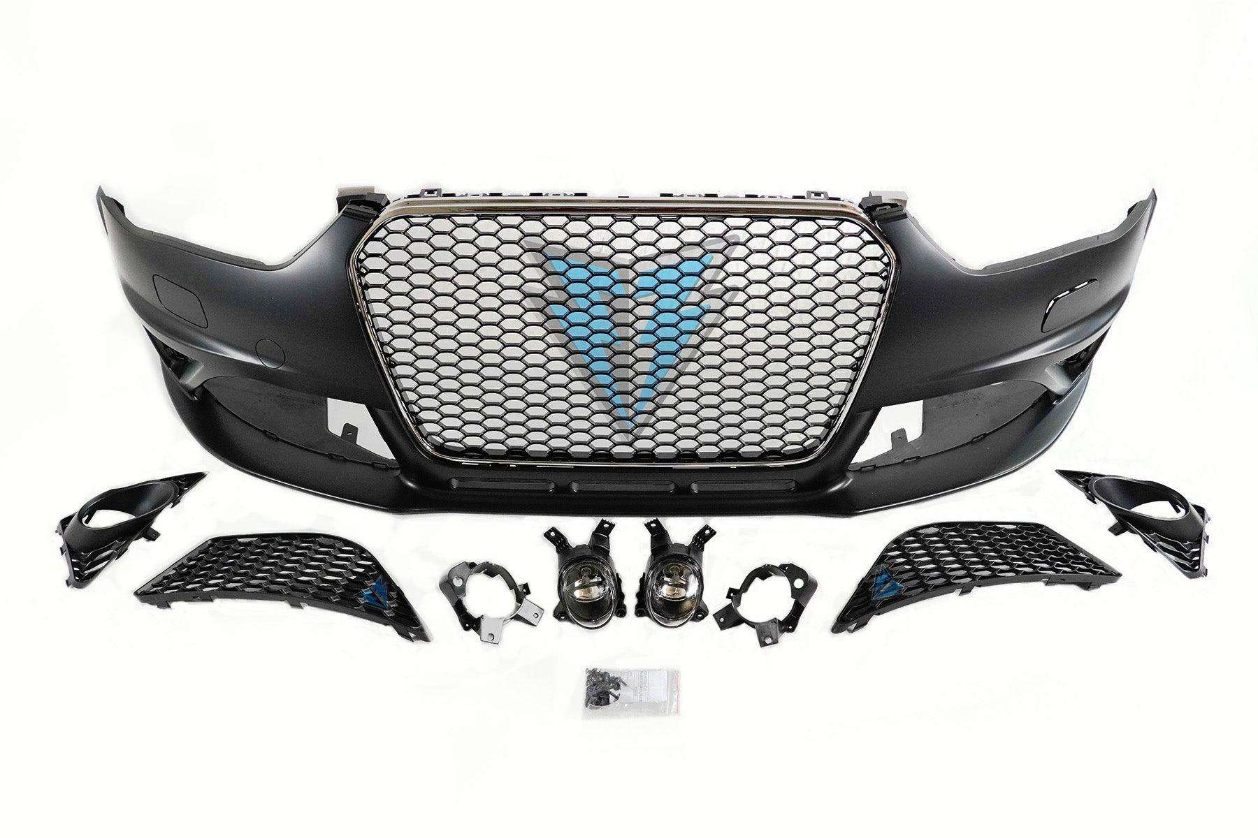 2013-2016 Audi A4 / S4 (B8.5) to RS4 Style Front Bumper Conversion Kit - Prop and Piston