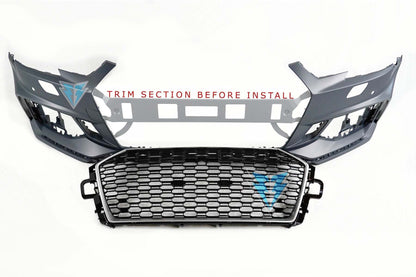 2017-2019 Audi A4 / S4 (B9) to RS4 Style Front Bumper Conversion Kit - Prop and Piston
